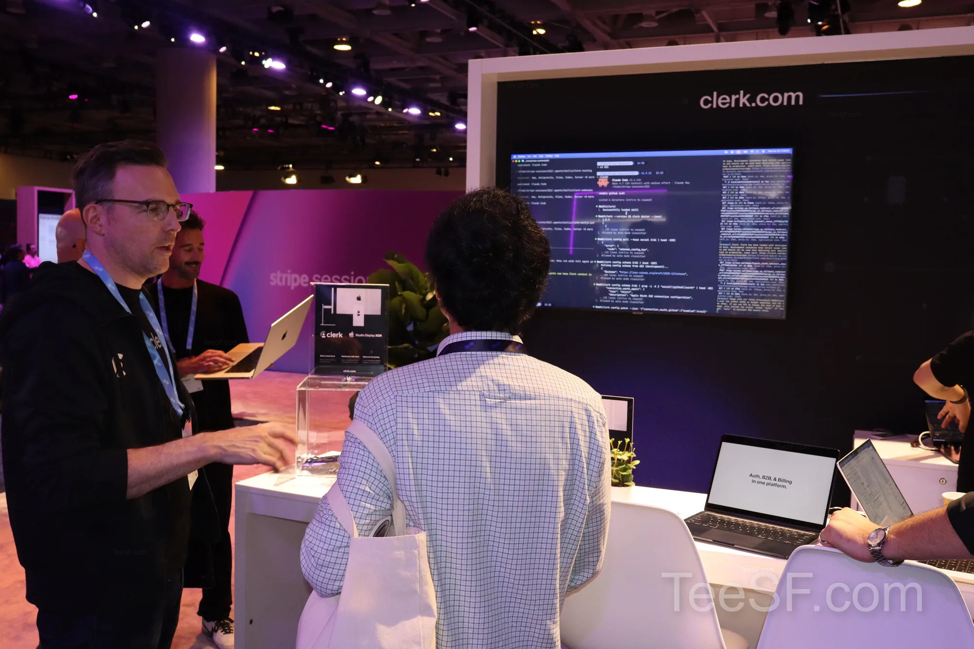clerk Code Demo Screen at Stripe Sessions 2026 in San Francisco.