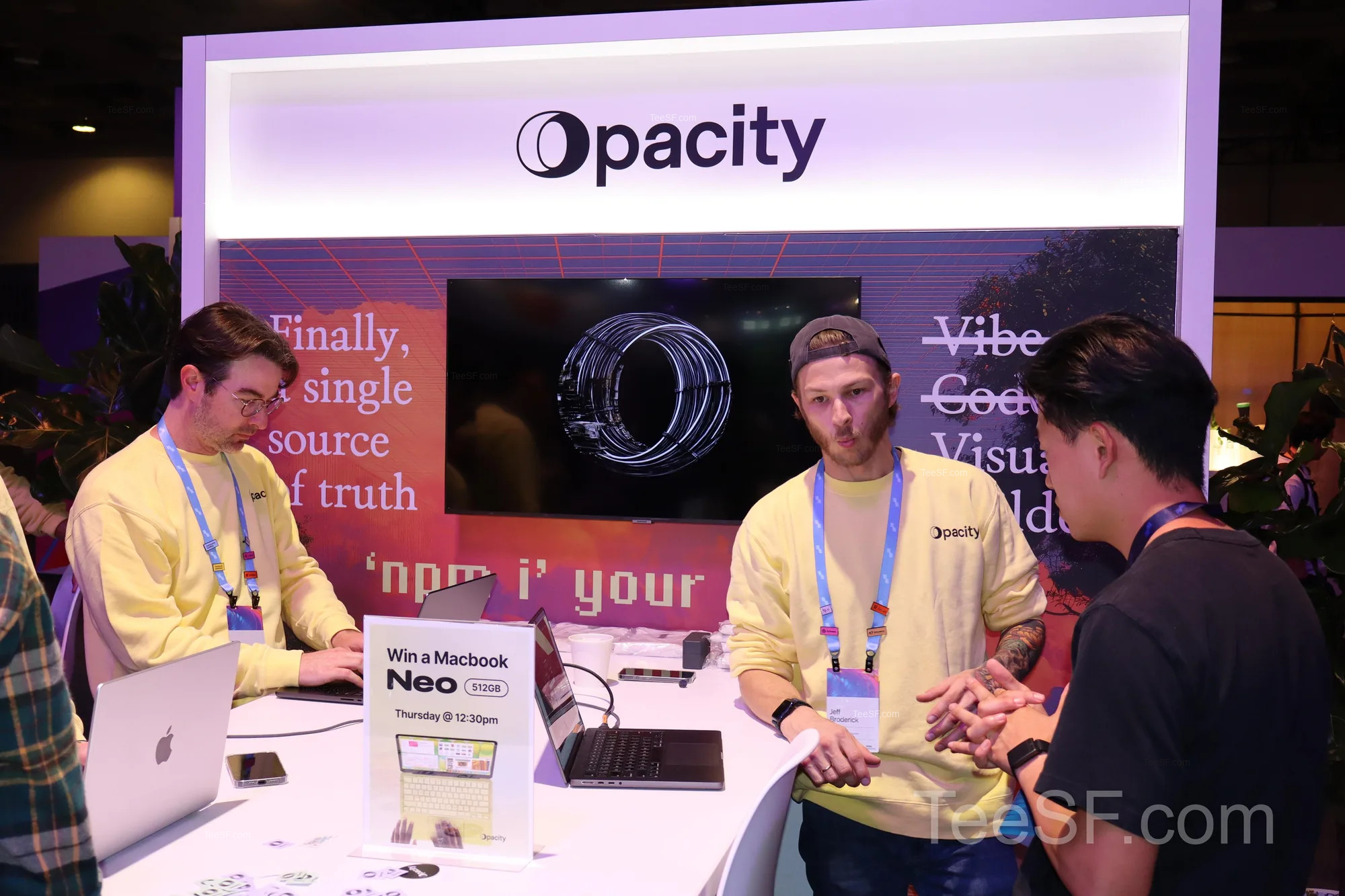 opacity Booth Demo Station at Stripe Sessions 2026 in San Francisco.